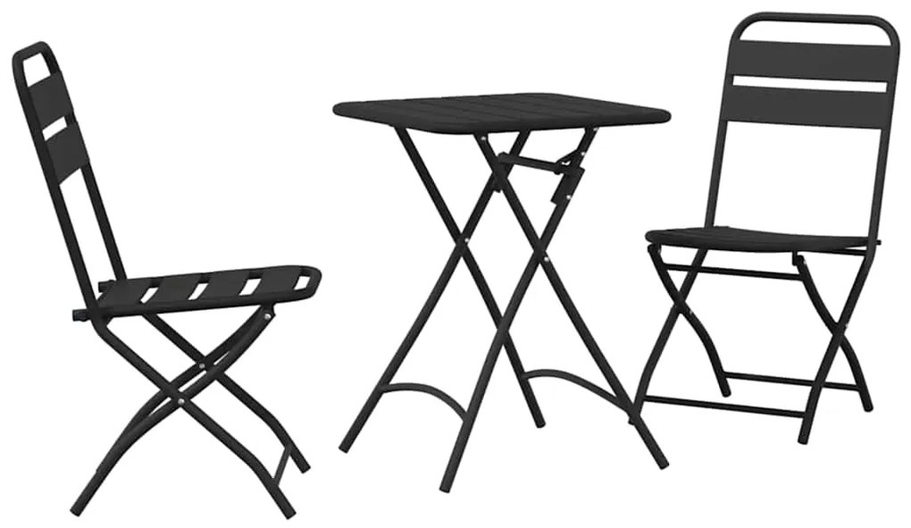 vidaXL Σετ μπιστρό 3 pcs Ανθρακί Ατσάλι