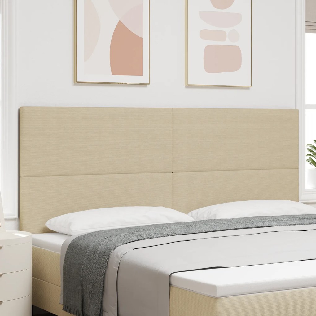 vidaXL Κεφαλάρι με κεφαλάρι Ανοιχτό γκρι 200 cm Ύφασμα Ριμπ