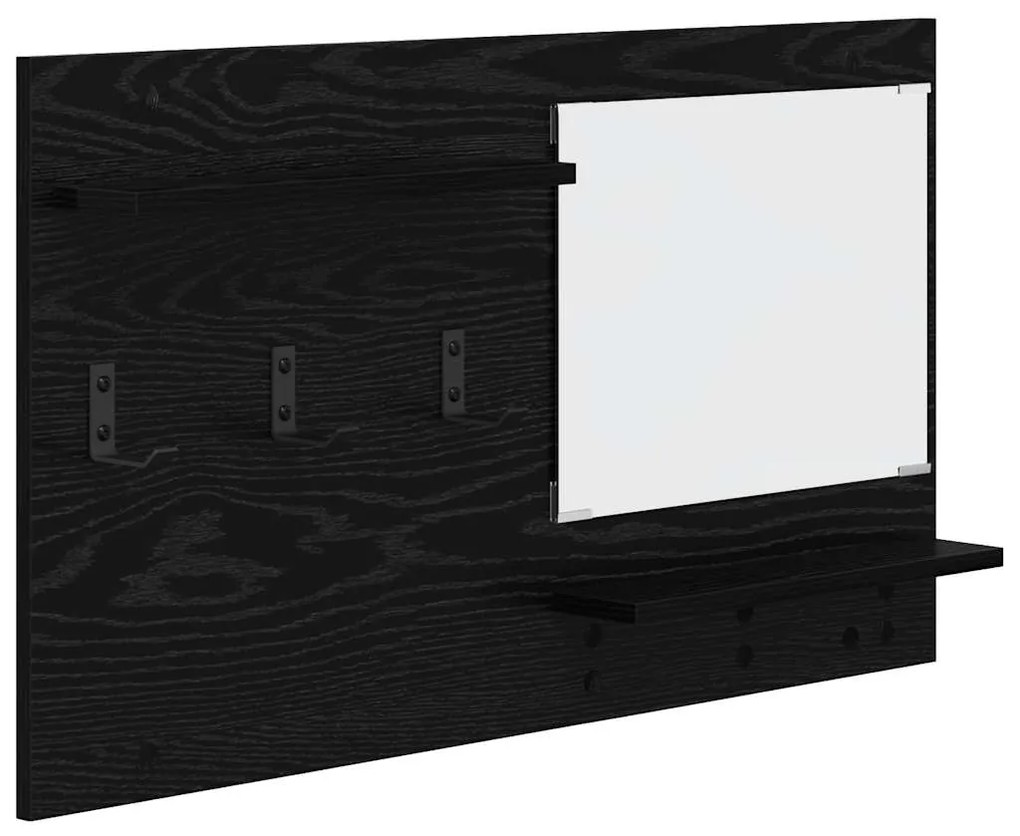 vidaXL Τοίχου Κρεμάστρα Μαύρη δρυς 90 x 10 x 50 εκ. Επεξεργασμένο ξύλο