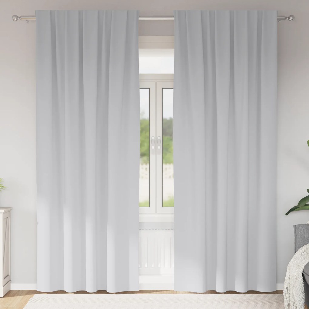 vidaXL Κουρτίνες 2 pcs Ανοιχτό Γκρι 225 x 140 εκ. Πολυεστέρας