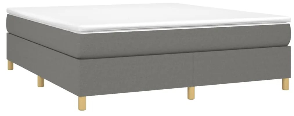 vidaXL Κρεβάτι Boxspring με Στρώμα Σκούρο Γκρι 180x200 εκ Υφασμάτιν