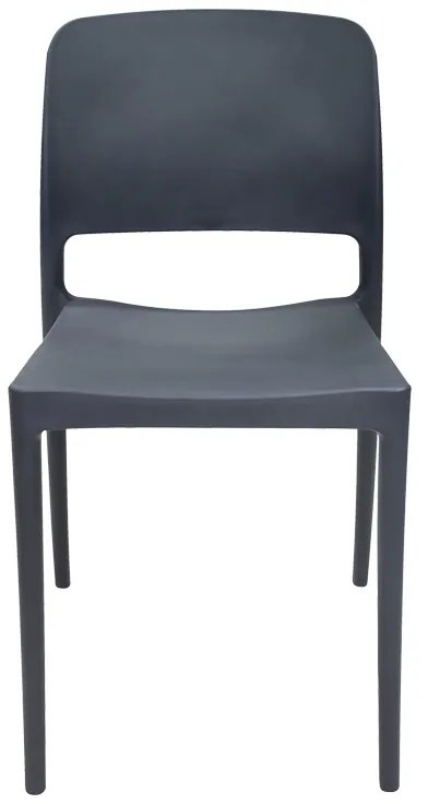 Καρέκλα Fenxy pakoworld pp σε μαύρη απόχρωση 38x42x77εκ