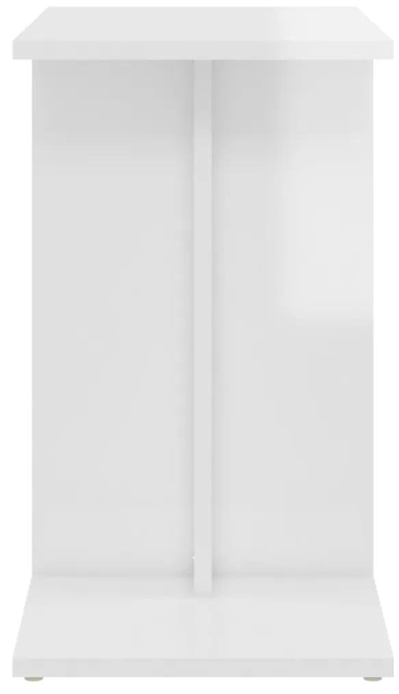 Τραπέζι Βοηθητικό Γυαλιστερό Λευκό 50 x 30 x 50 εκ. Μοριοσανίδα - Λευκό