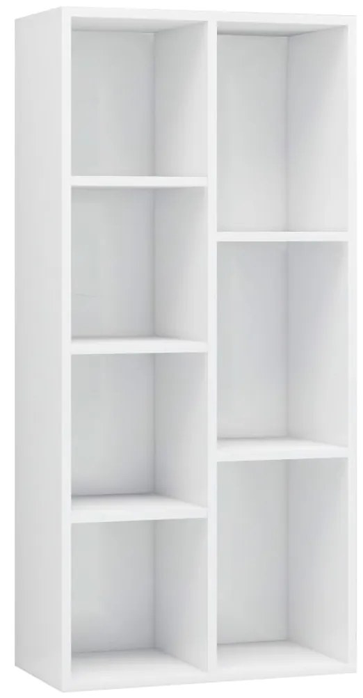 vidaXL Βιβλιοθήκη Γυαλιστερό Λευκό 50 x 25 x 106 εκ. από Επεξ. Ξύλο
