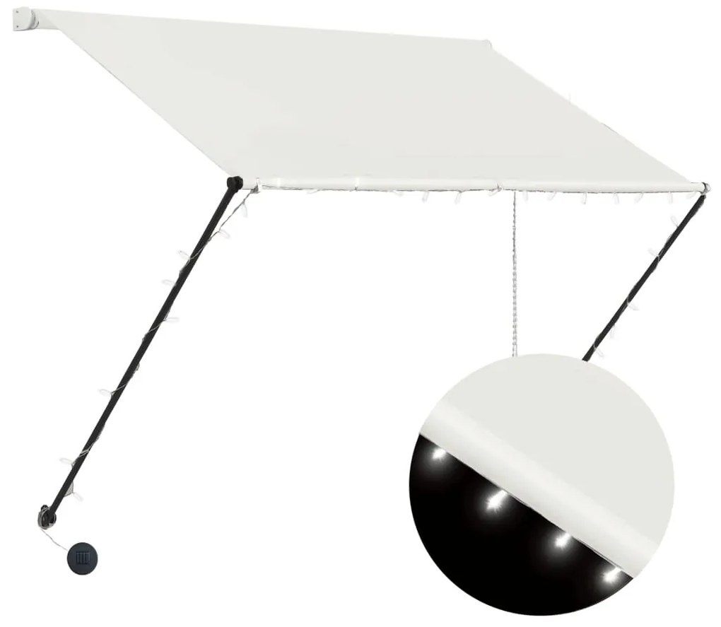 vidaXL Τέντα Συρόμενη με LED Κρεμ 100 x 150 εκ.