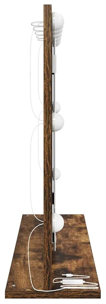 vidaXL Καθρέφτης τουαλέτας Ορθογώνιος Καπνιστό Δρύς 80 x 55 x 18 εκ.