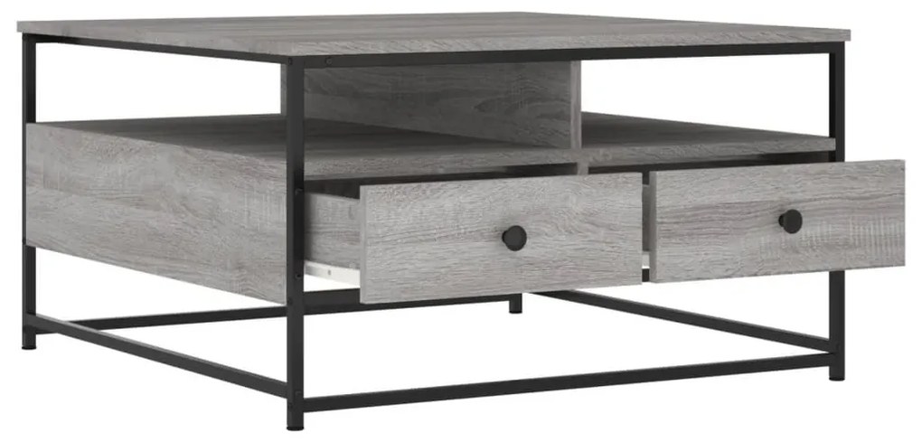 Τραπεζάκι Σαλονιού Γκρι Sonoma 80 x 80 x 45 εκ. Επεξεργ. Ξύλο - Γκρι
