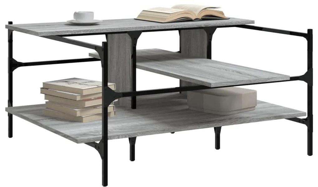 vidaXL Τραπεζάκι Σαλονιού Γκρι Sonoma 100x100x48,5 εκ. Επεξεργ. Ξύλο