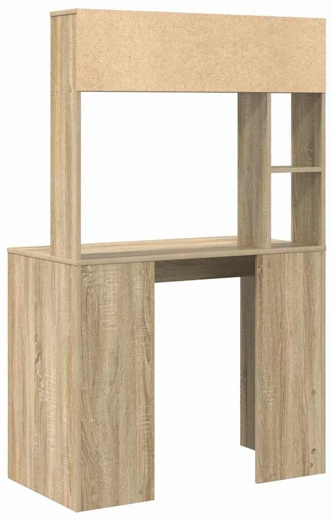 vidaXL Γραφείο με ράφι Sonoma Δρυς 91 x 50 x 149 εκ Επεξεργασμένο ξύλο