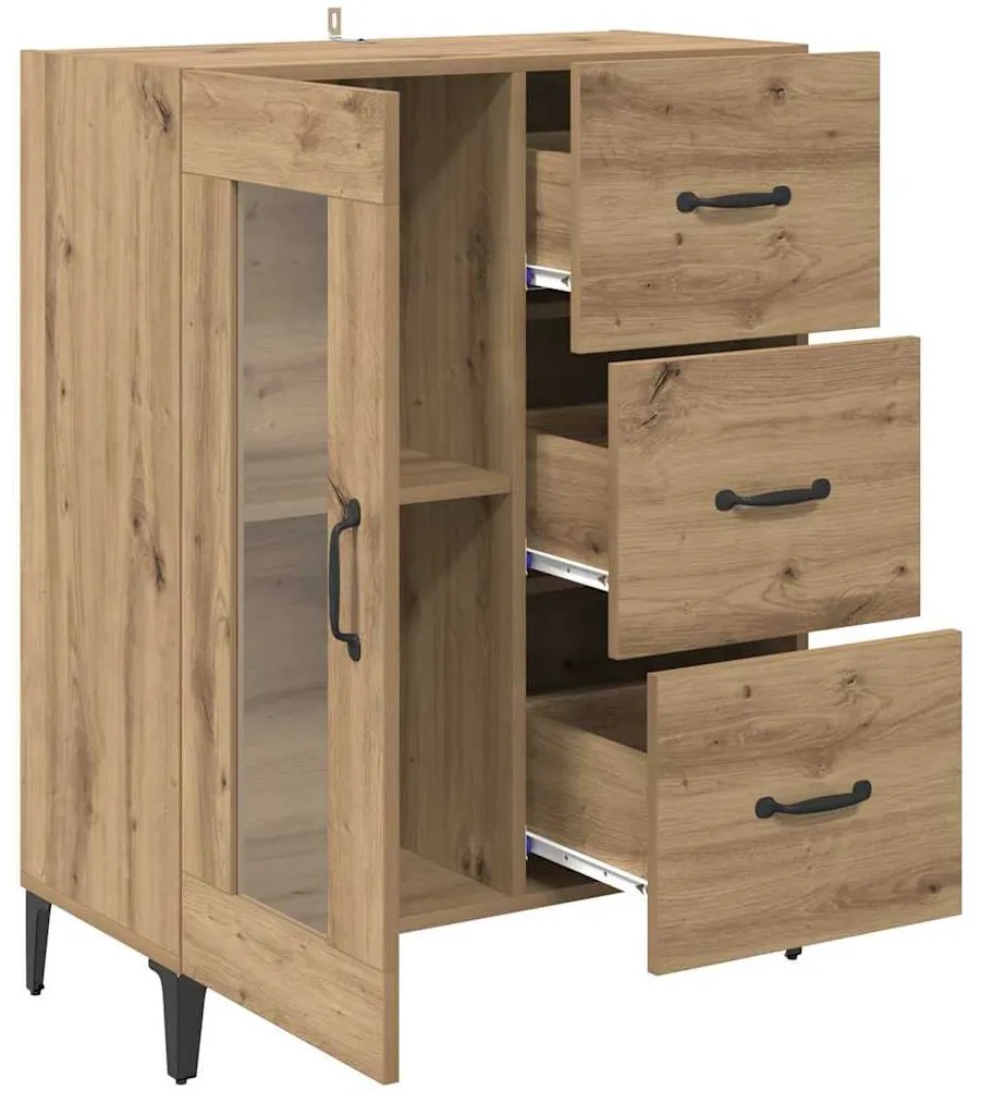 vidaXL Πλαϊνό γραφείο με συρτάρι Artisan Oak 69,5 x 34 x 90 εκ.