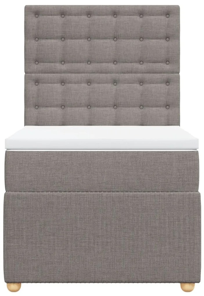 vidaXL Κρεβάτι Boxspring με Στρώμα Taupe 100 x 200 εκ. Υφασμάτινο
