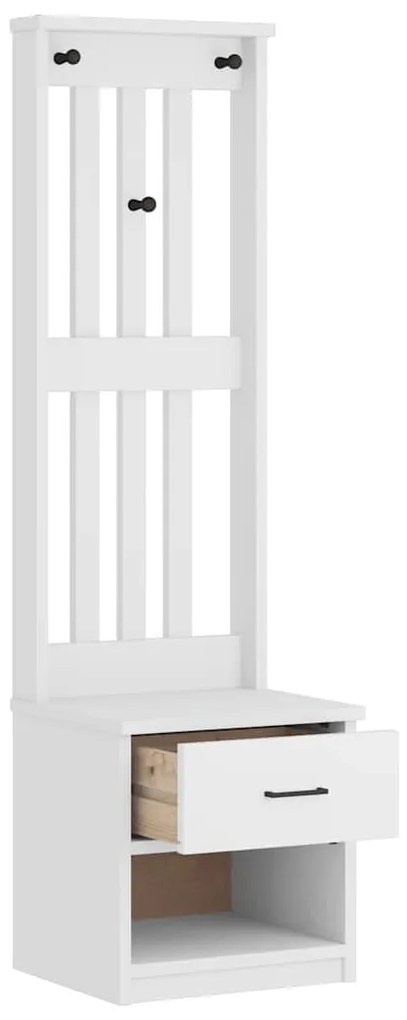 vidaXL Δέντρο χωλ SANDNES Λευκό 45x40x159,5 εκ. Πεύκο μασίφ ξύλο
