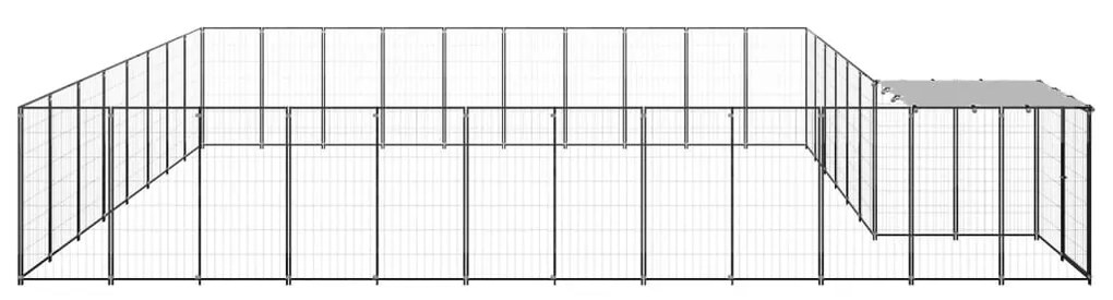 vidaXL Σπιτάκι Σκύλου Μαύρο 25,41 μ² Ατσάλινο
