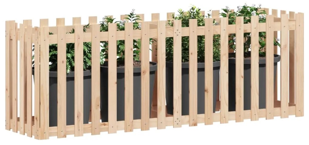 vidaXL Ζαρντινιέρα Υπερυψωμένη Σχ Φράχτη 200 x 50 x 70 εκ. Μασίφ Πεύκο