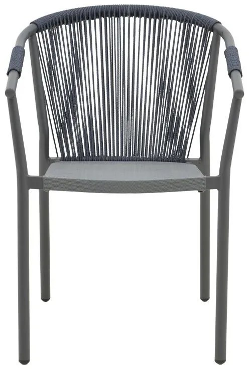 Καρέκλα - Πολυθρόνα Convince αλουμινίου στοιβαζόμενη με γκρι σκελετό-textilene-pe rattan 56x63x82 εκ. 56x63x82 εκ.