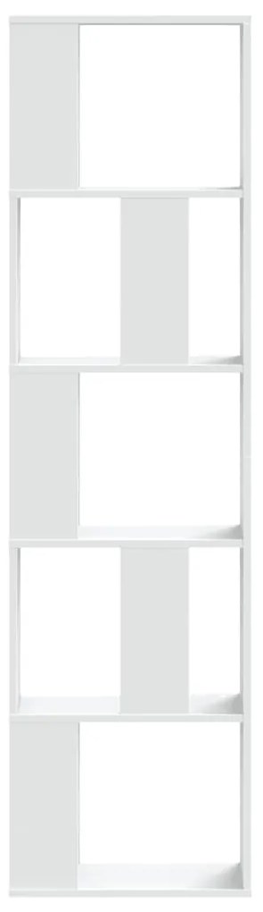 Βιβλιοθήκη 5 Επιπέδων Λευκή 45 x 23,5 x 162,5 εκ. Επεξεργ. Ξύλο - Λευκό