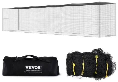 VEVOR Baseball Batting Netting, Professional Softball Baseball Batting Hitting Training Net, Practice Portable Pitching Cage Net with Door &amp; Carry Bag, Heavy Duty Enclosed PE Netting, 70FT (NET ONLY)