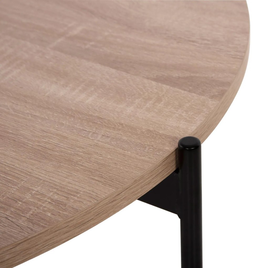 Τραπεζάκια σαλονιού RONDA Σετ 2 τεμ MDF Sonama Φ80εκ &amp; Φ50εκ. 80x80x45 εκ.