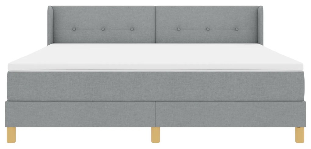 vidaXL Κρεβάτι Box Spring με Στρώμα σε Γκρίζο Ανοιχτό, 180x200 cm