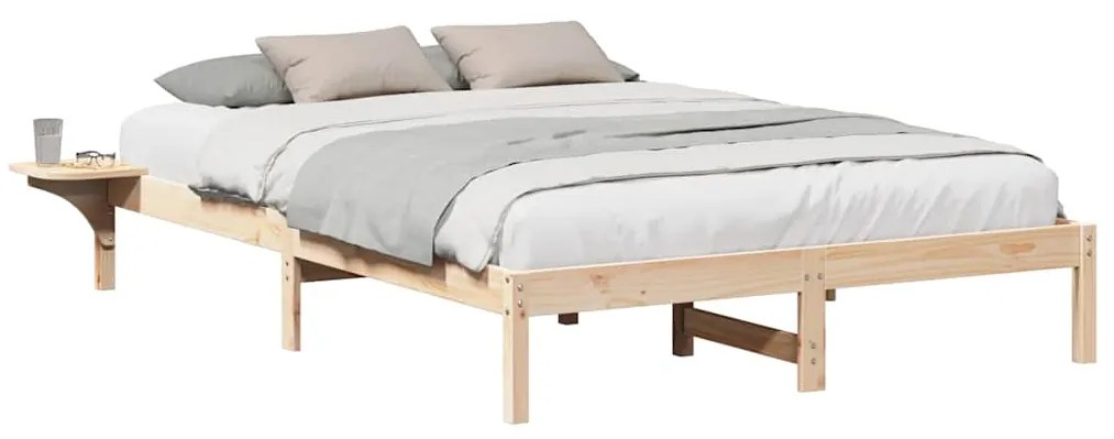 vidaXL Σκελετός Κρεβατιού Φυσικό 160 x 200 cm Στερεά ξυλεία πεύκου
