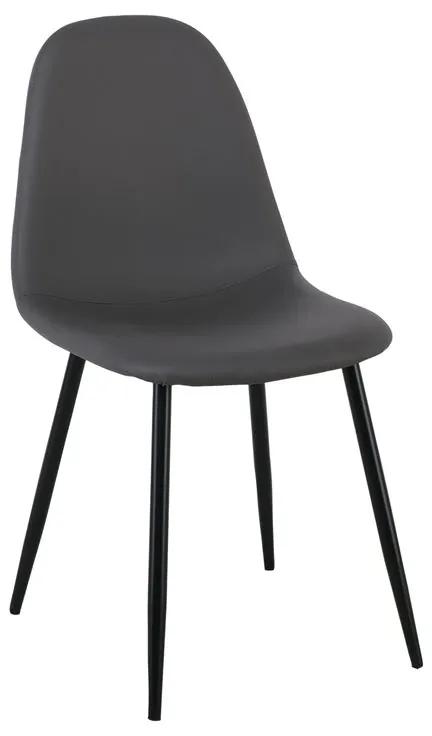 CELINA Καρέκλα Μέταλλο Βαφή Μαύρο, Pvc Γκρι  45x54x85cm [-Μαύρο/Γκρι-] [-Μέταλλο/PVC - PU-] ΕΜ907,1ΜP
