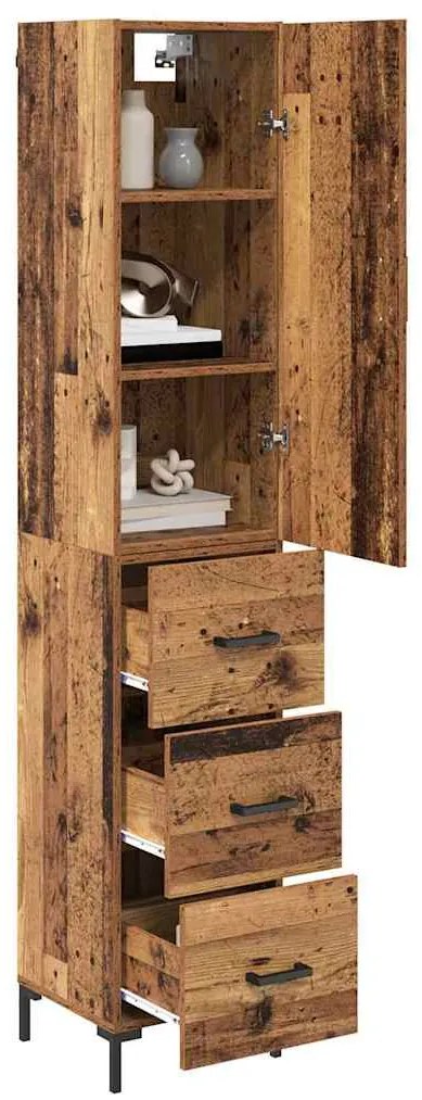 vidaXL Highboard Παλιό Ξύλο 69,5 x 34 x 180 εκ. Επεξεργασμένο ξύλο