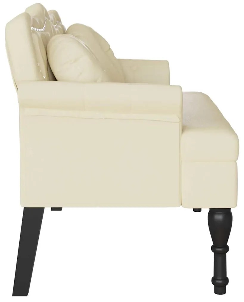 vidaXL Καναπές Chesterfield Κρεμ 120,5 x 65 x 75 εκ. Τεχνητό Δέρμα