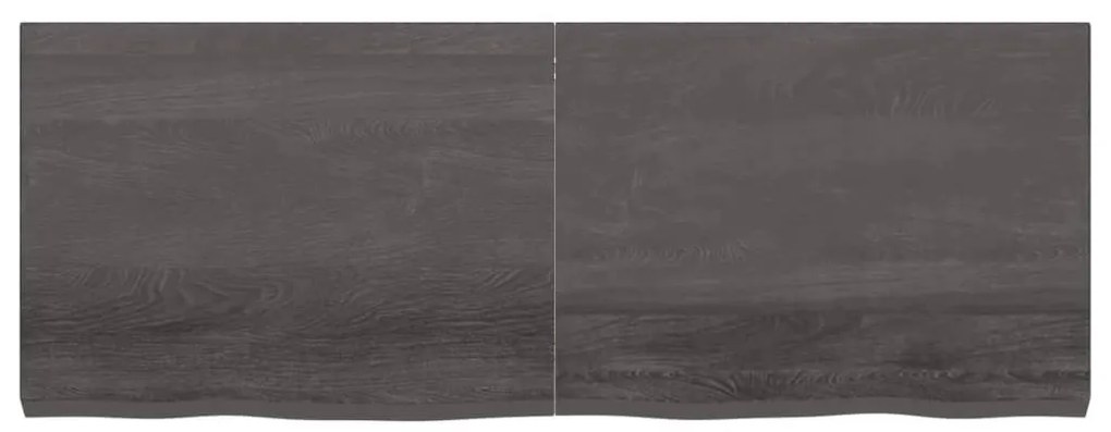 Ράφι Τοίχου Σκούρο Καφέ 160x60x(2-6) εκ. Επεξ. Μασίφ Ξύλο Δρυός - Καφέ