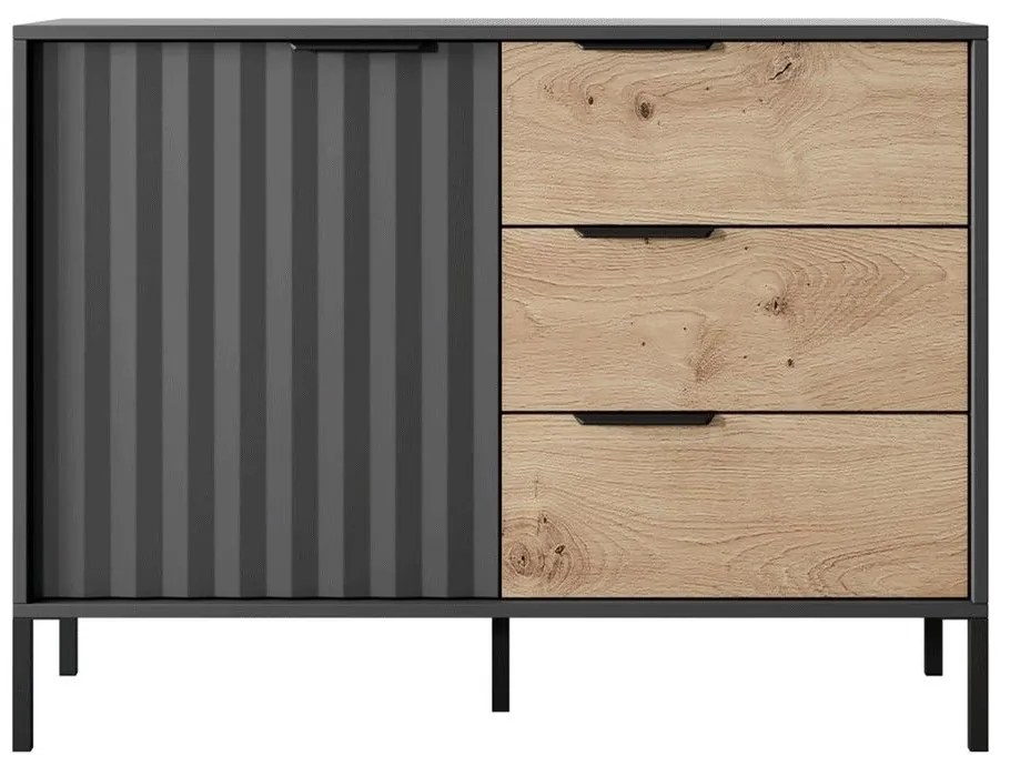 Μπουφές Rave L_RV_21s_c 104x82x40cm Anthracite-Natural