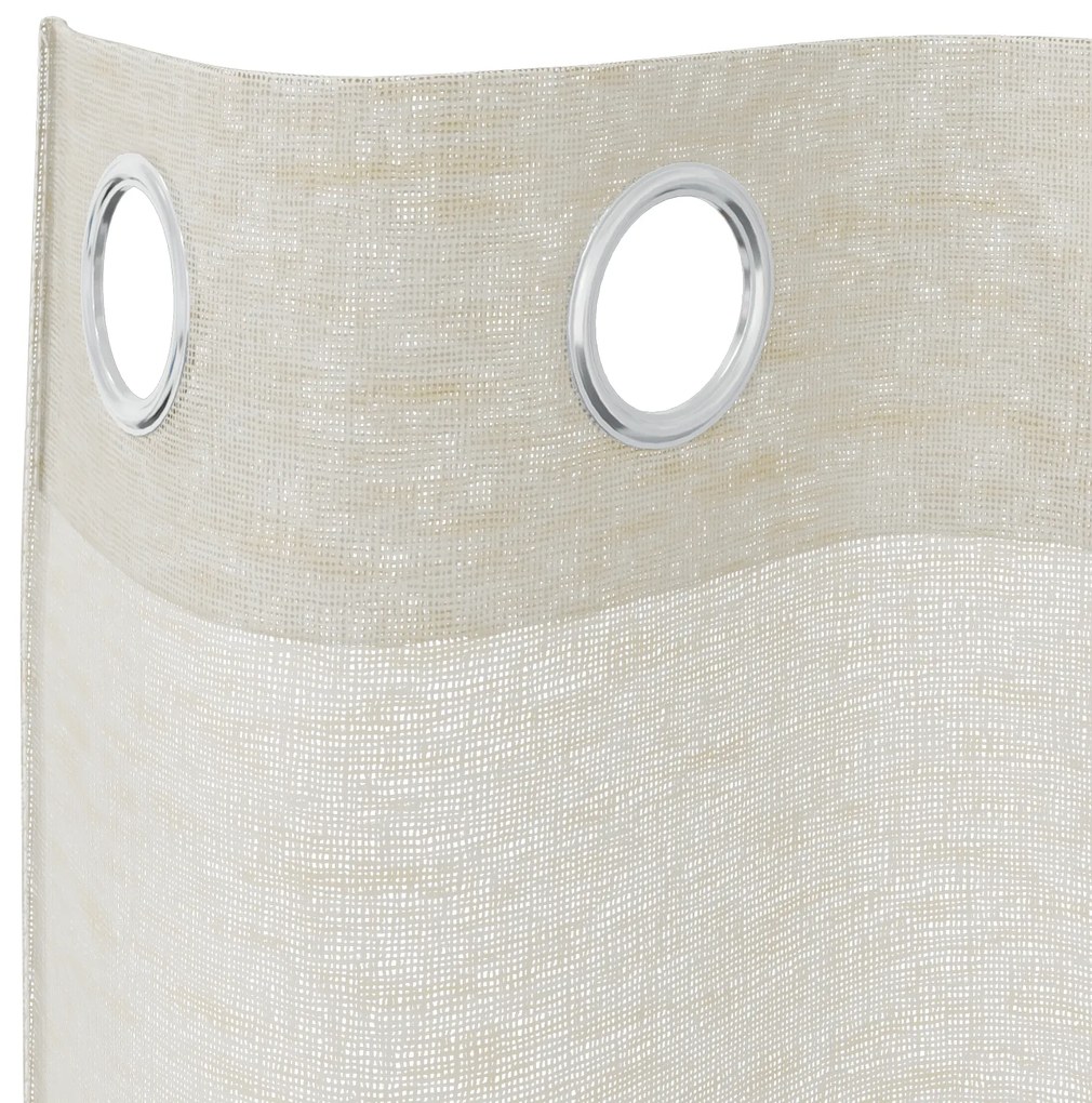 vidaXL Κουρτίνες με κουρτίνες 2 pcs Κρεμ 140 x 225 cm Πολυεστέρας