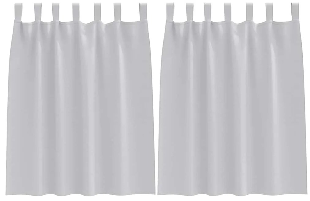 vidaXL Κουρτίνες με κουρτίνες 2 pcs Ανοιχτό γκρι Πολυεστέρας