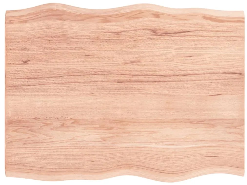 vidaXL Επιφ Τραπεζιού Αν Καφέ 80x60x2εκ. Επ Μασίφ Ξύλο Δρυός Live Edge