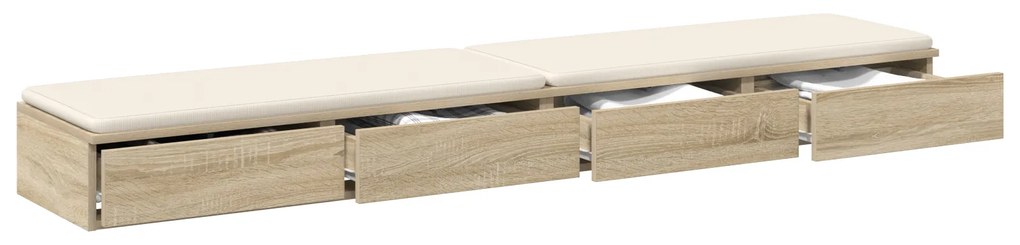 vidaXL Συρτάρια Κρεβατιού Σονούμα Δρυς 180x36,5x16,5 εκ Επεξεργασμένου Ξύλου