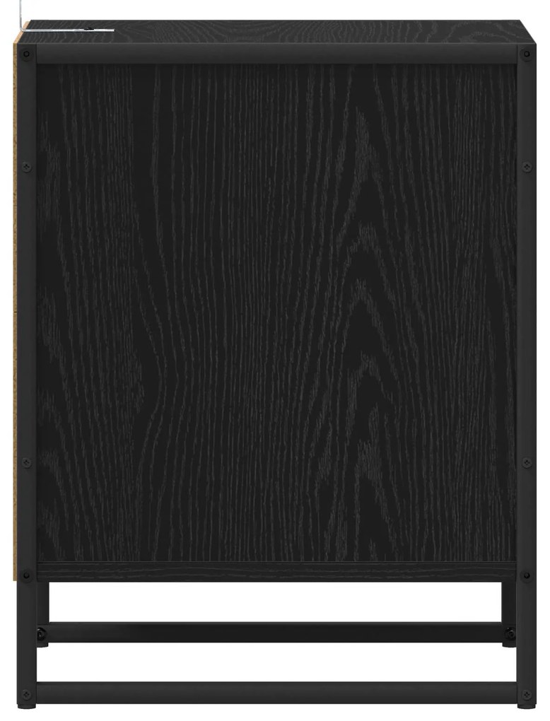 vidaXL Κομοδίνο Μαύρη Οξυά 39,5 x 30 x 50 εκ Επεξεργασμένο ξύλο