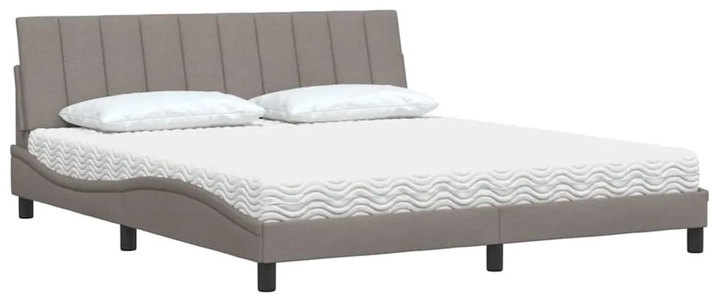 vidaXL Κρεβάτι Taupe 180x200 εκ. Υφασμάτινο