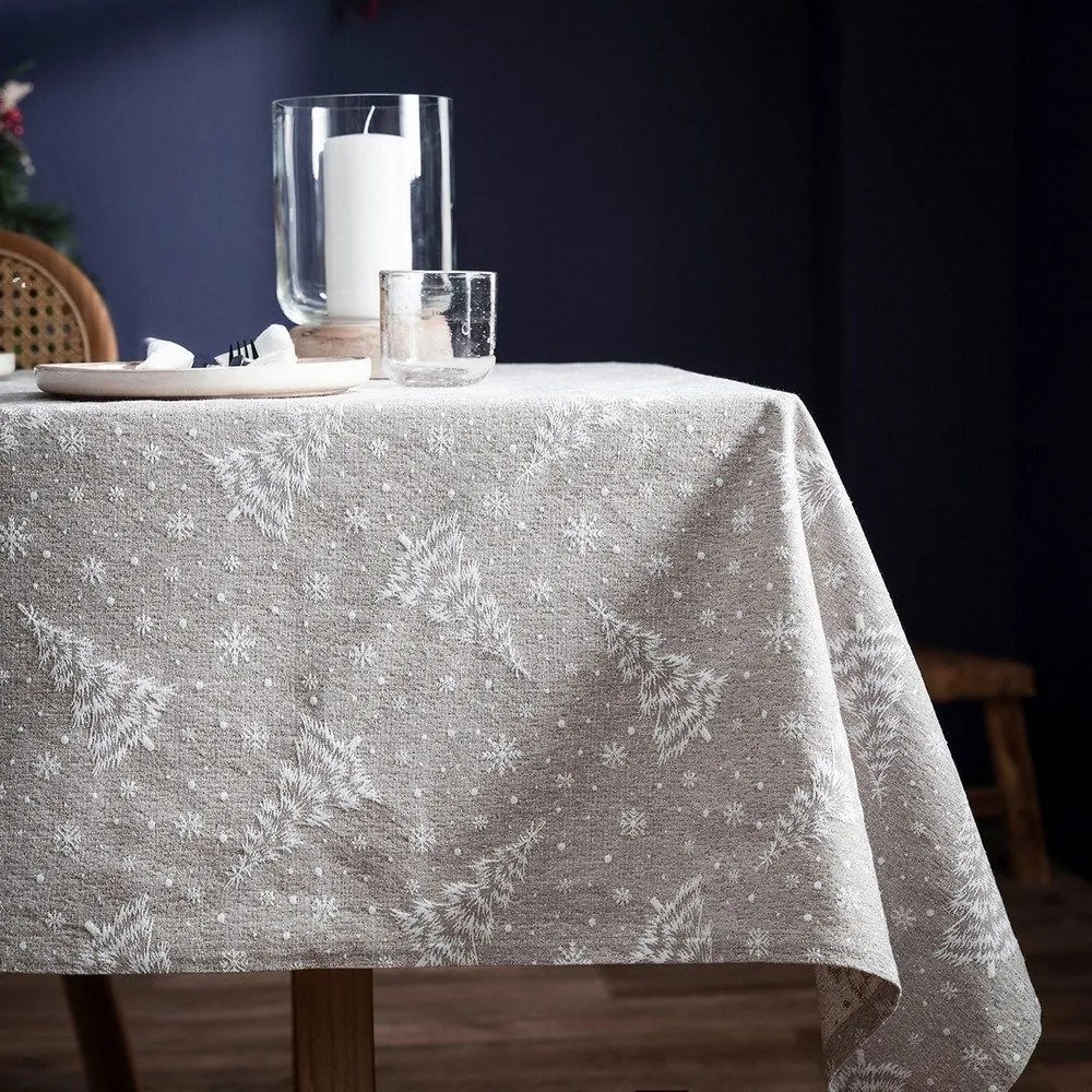 Τραπεζομάντηλο Χριστουγεννιάτικο 094 Grey Gofis Home Diameter 180cm 180x180cm