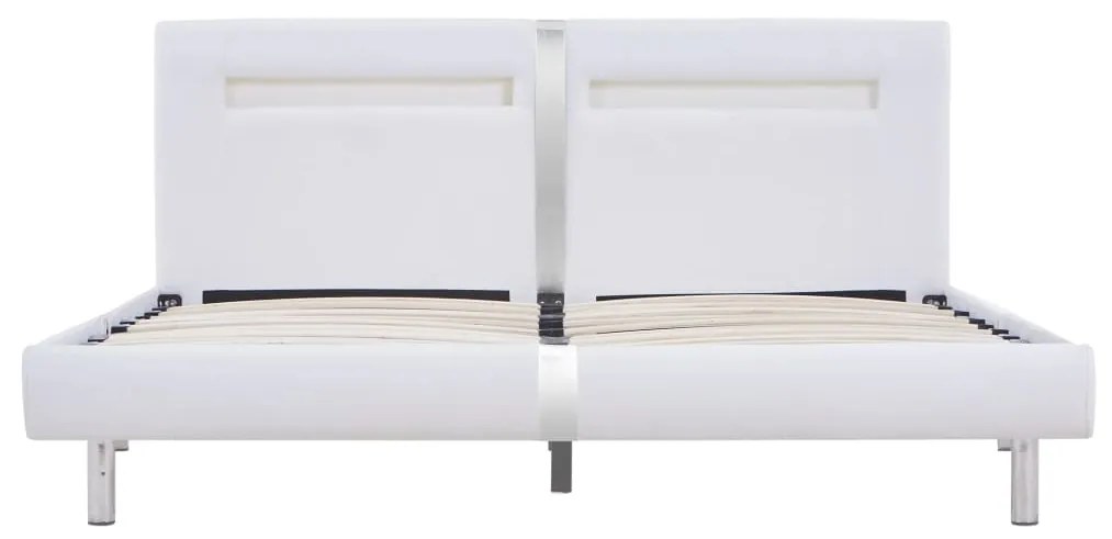 vidaXL Πλαίσιο Κρεβατιού με LED Λευκό 180x200 εκ. από Συνθετικό Δέρμα
