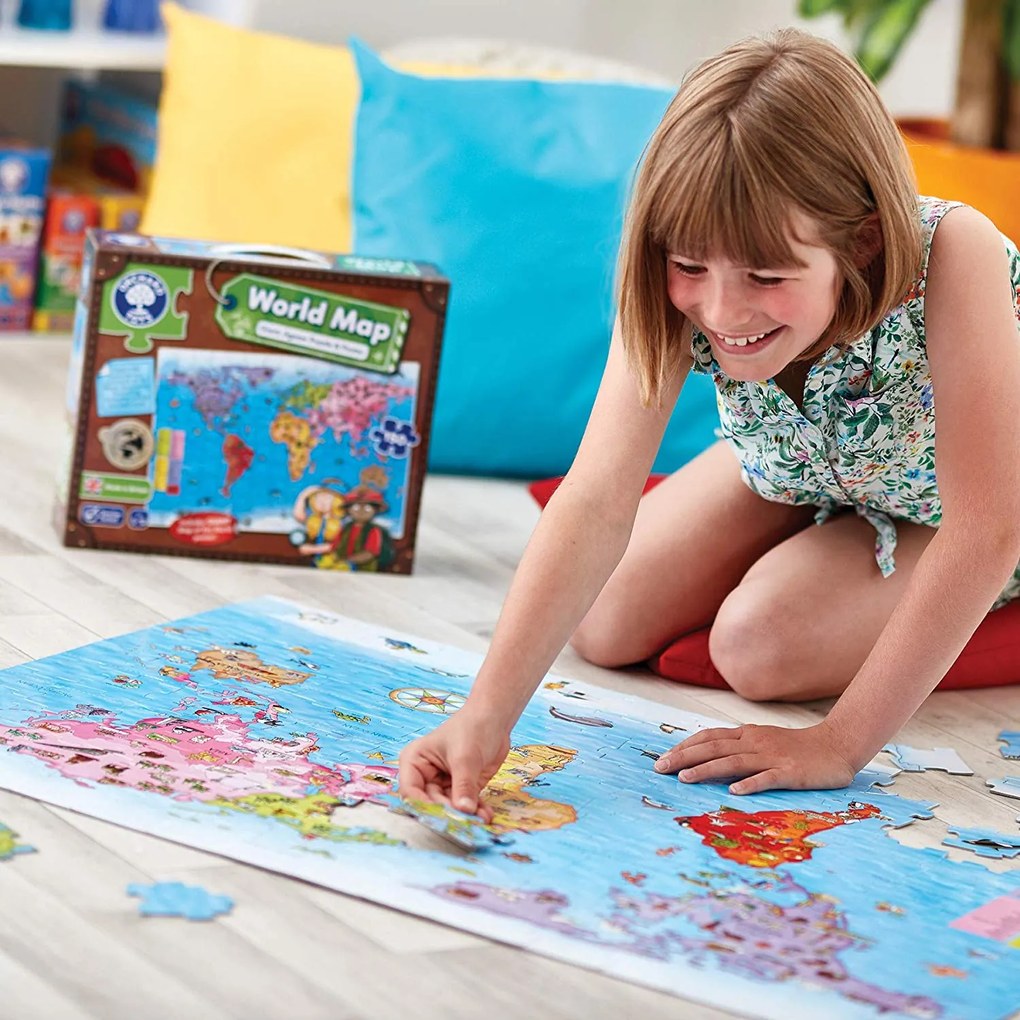 World Map Puzzle + Poster Orchard Toys