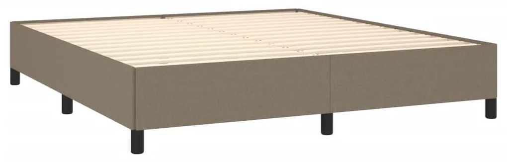 Κρεβάτι Boxspring με Στρώμα Taupe 180x200 εκ. Υφασμάτινο - Μπεζ-Γκρι