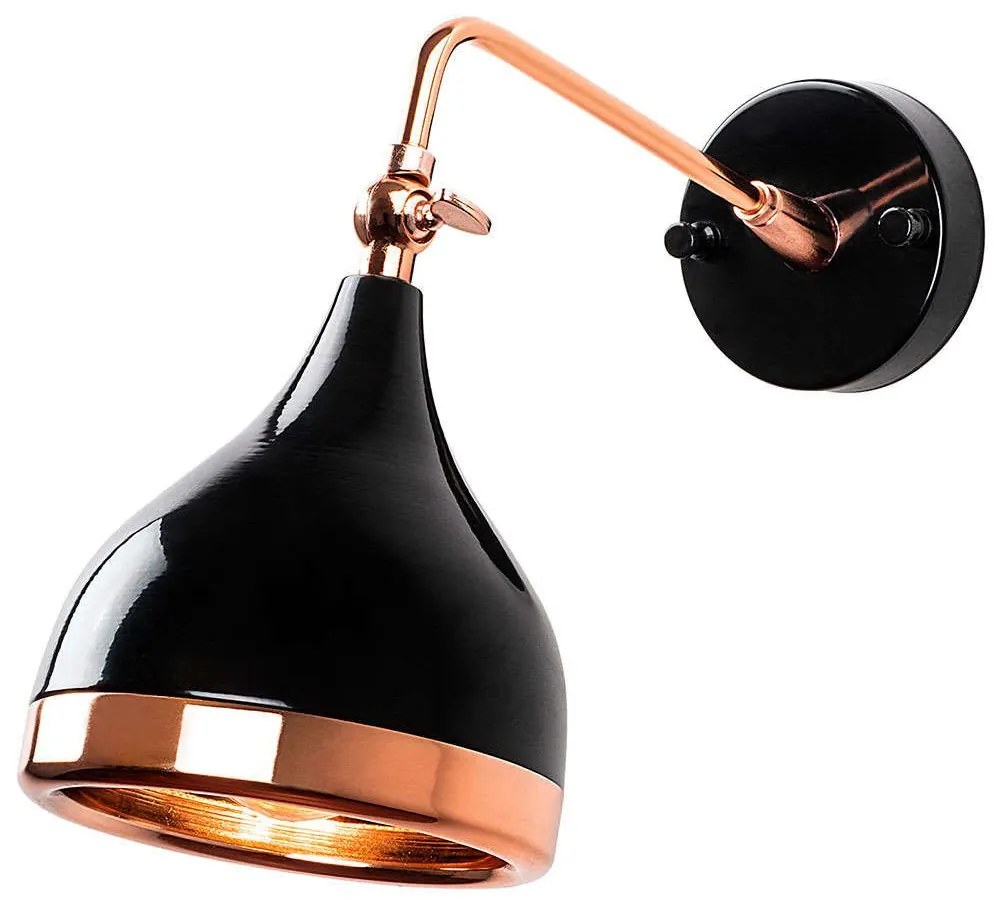 Φωτιστικό Τοίχου - Απλίκα Yildo 892OPV1359 14x32x26cm E27 40W Black-Copper Opviq