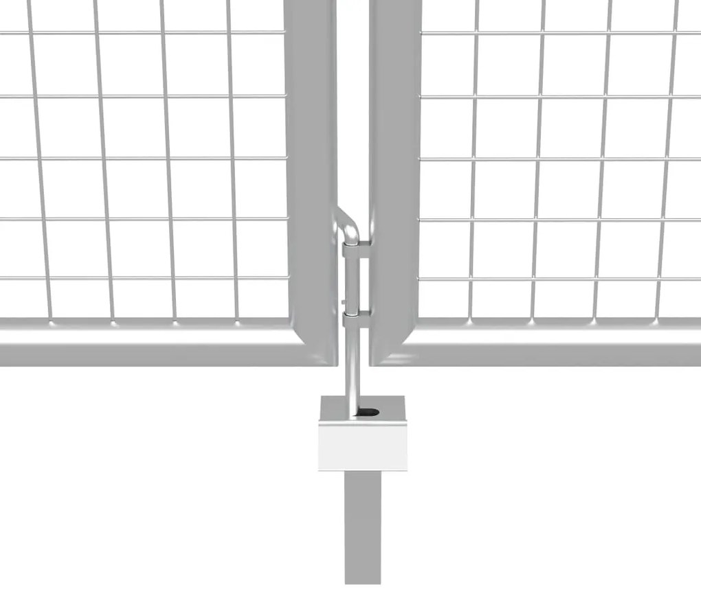 vidaXL Πόρτα Κήπου Ασημί 400x100 εκ. από Γαλβανισμένο Ατσάλι