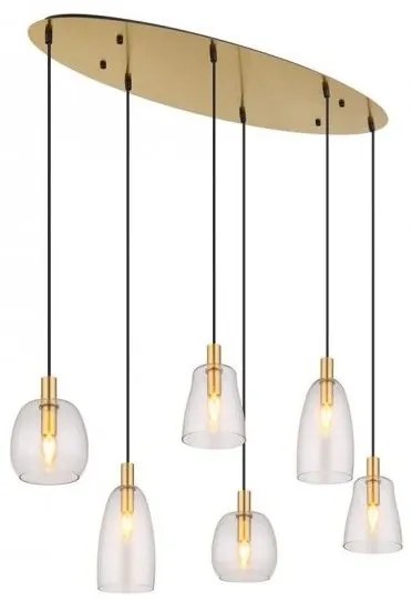 Κρεμαστό Φωτιστικό Οροφής 6xE14 Garri Globo Lighting 15789-6HM Διάφανο