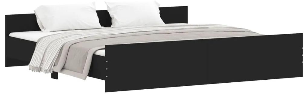 vidaXL Πλαίσιο Κρεβατιού με Κεφαλάρι & Ποδαρικό Μαύρο 200 x 200 εκ.