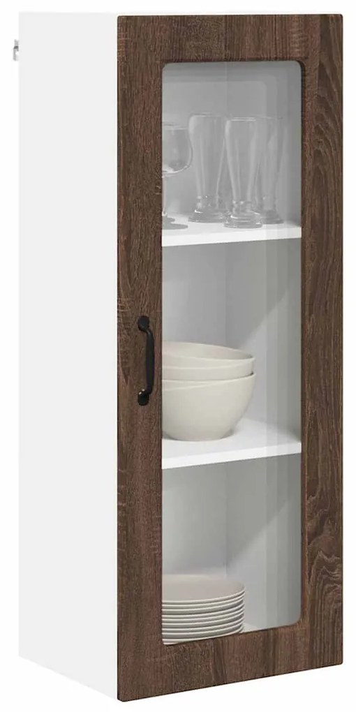 vidaXL Ντουλάπα Κουζίνας με ράφι Επιτοίχιο Καφέ δρυς 40 x 31 x 100 εκ.