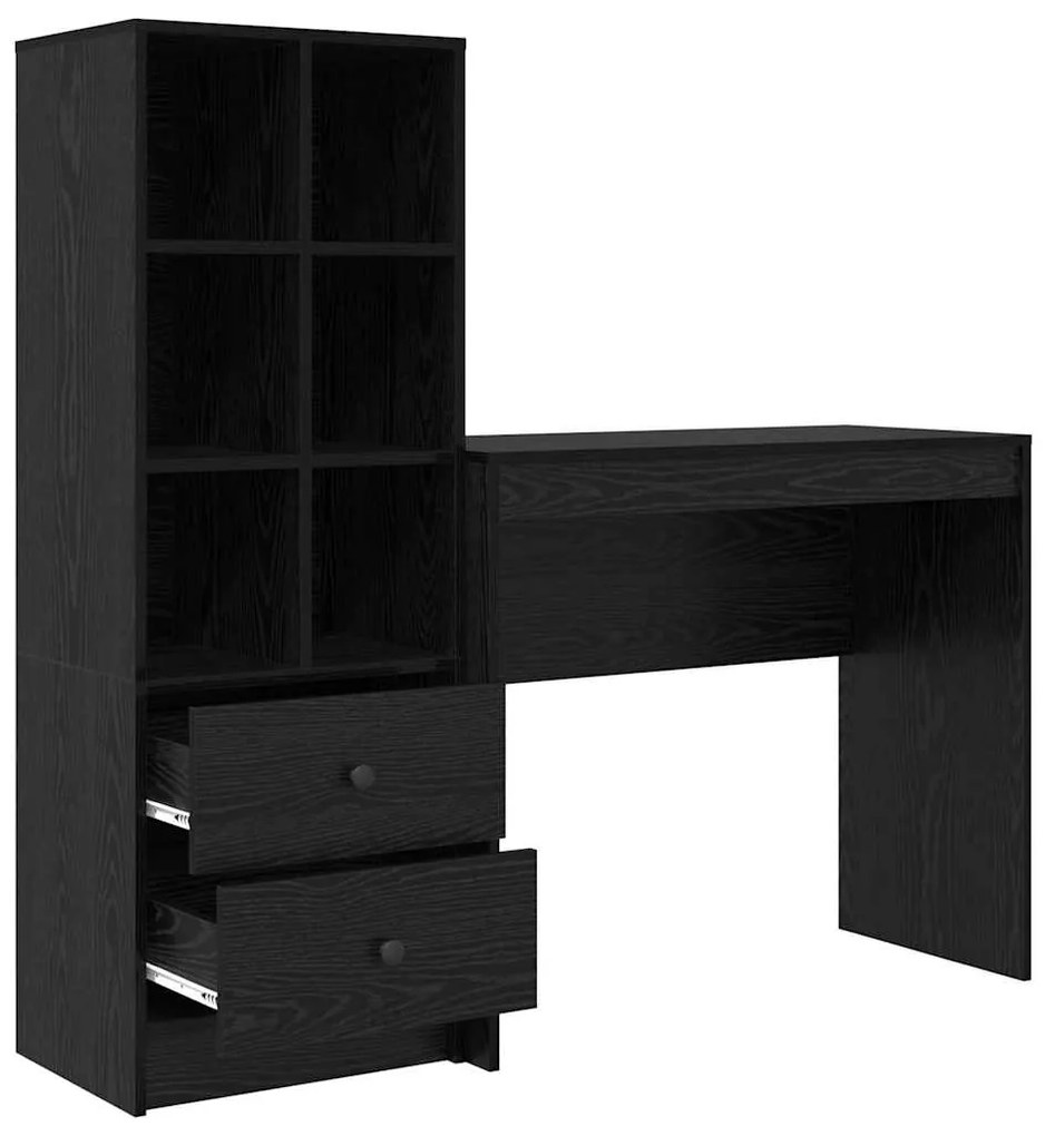 vidaXL Γραφείο με αποθηκευτικό χώρο 2 pcs Μαύρη δρυς 90 x 40 x 76 εκ.