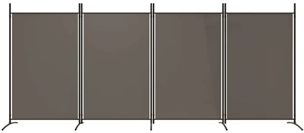 vidaXL Διαχωριστικό Δωματίου με 4 Πάνελ Ανθρακί 346x180 εκ. από Ύφασμα