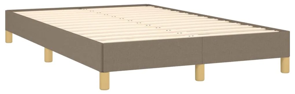 vidaXL Κρεβάτι Boxspring με Στρώμα & LED Taupe 120x190 εκ. Υφασμάτινο