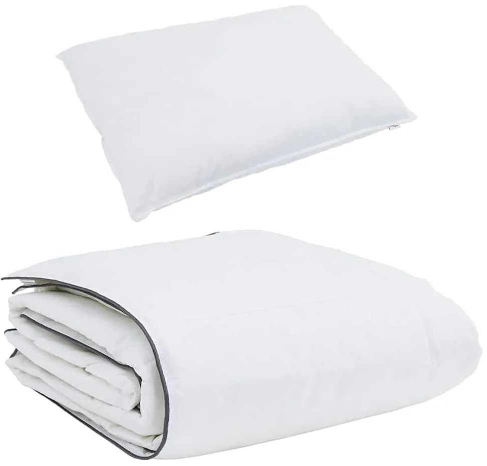 vidaXL Σετ Παπλωμάτων με μαξιλάρι 2 pcs Λευκό 135 x 200 cm Πούπουλο