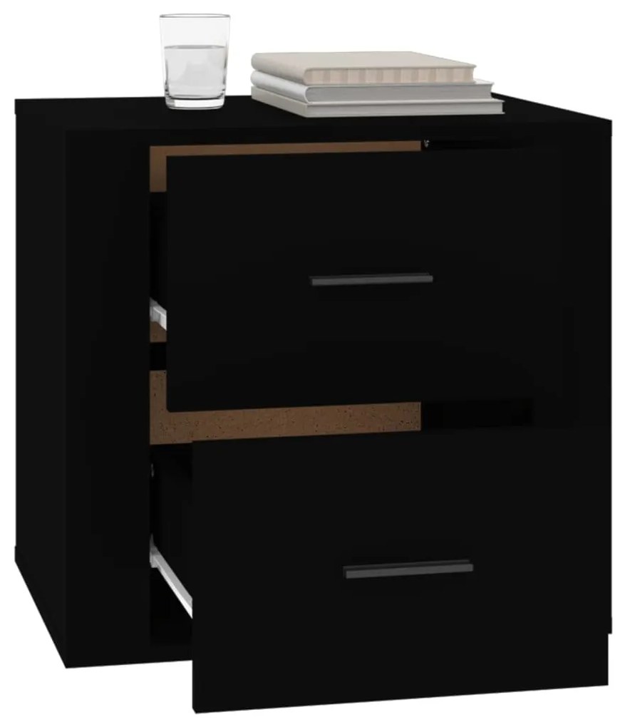vidaXL Κομοδίνο Μαύρο 50 x 39 x 47 εκ.