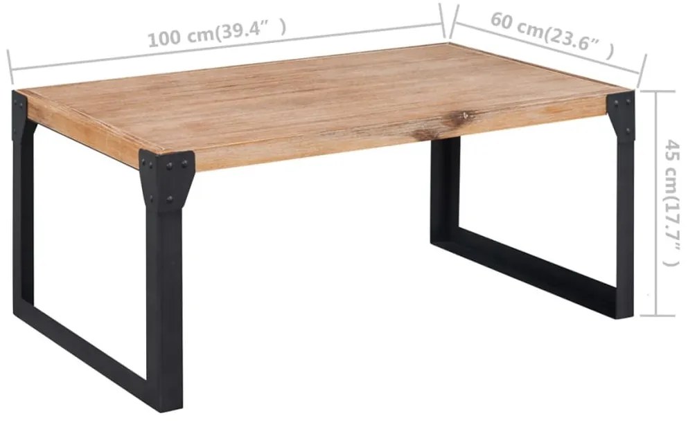 vidaXL Τραπεζάκι Σαλονιού 100 x 60 x 45 εκ. από Μασίφ Ξύλο Ακακίας